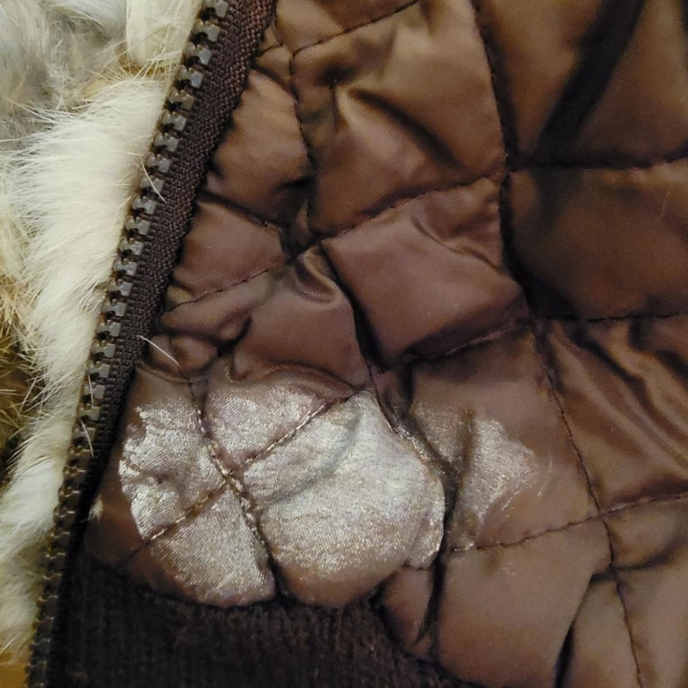 Genuine Rabbit Fur Patchwork Bomber Jacket - Picture 10 of 10